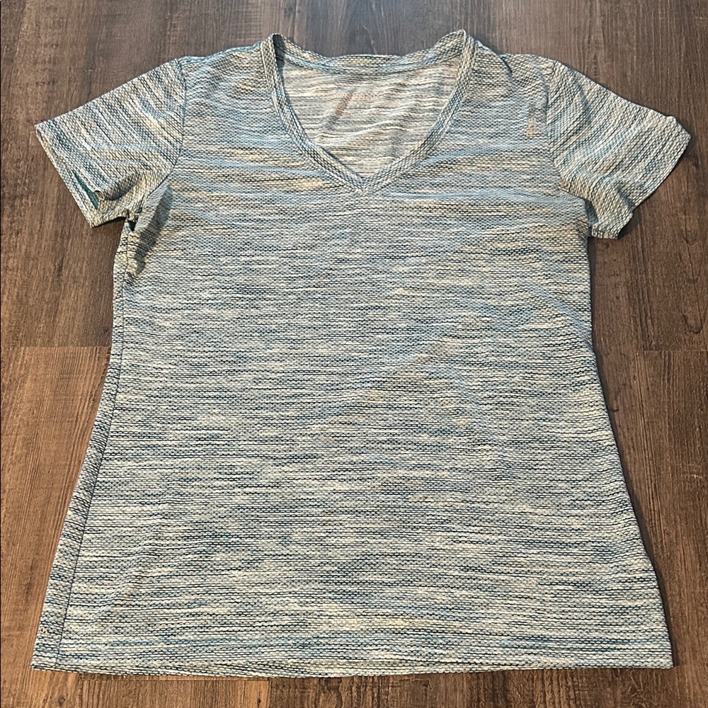 Reebok Light Blue Marled V-Neck Women’s Top